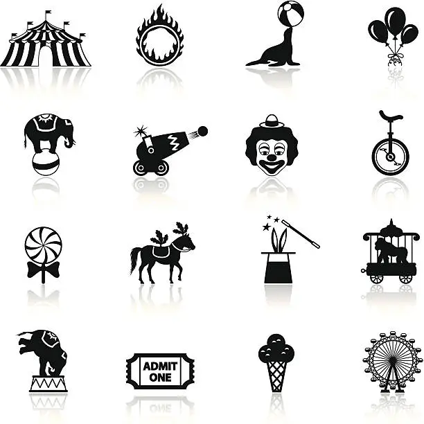Vector illustration of Circus Icon Set