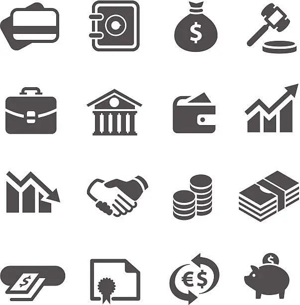 Vector illustration of Financial icons set.