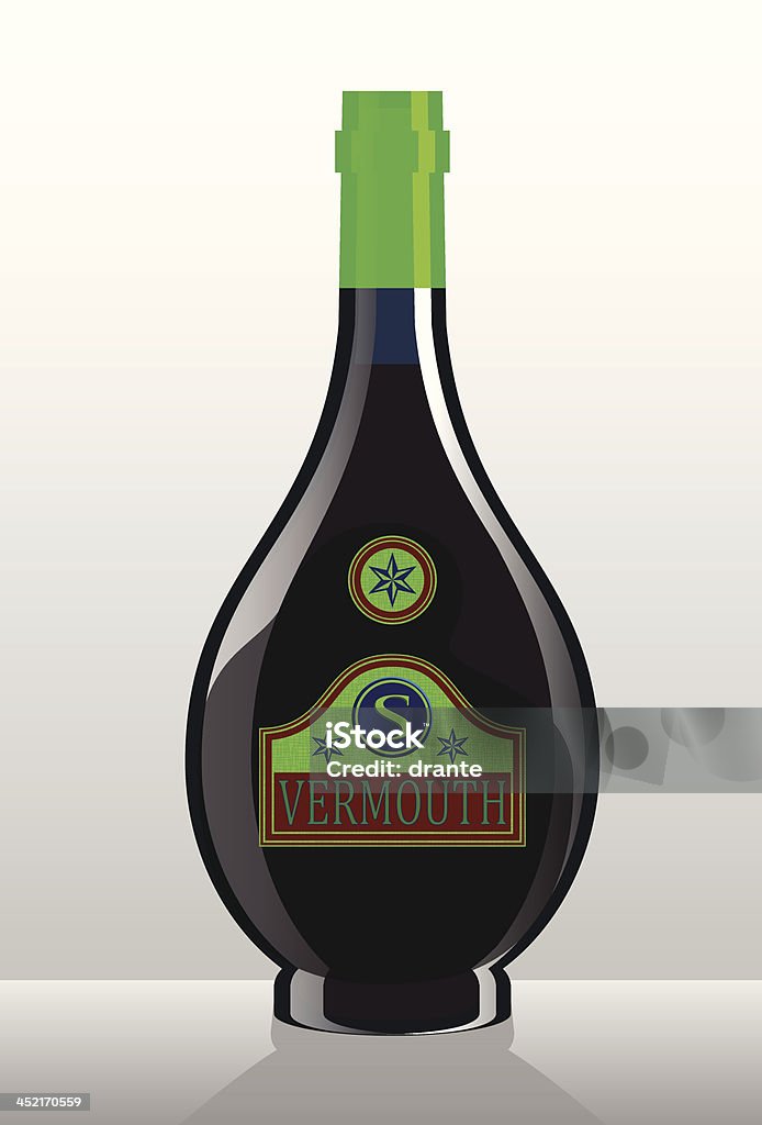 Illustration vectorielle de la bouteille d'alcool: Vermouth de boissons alcoolisées - clipart vectoriel de Alcool libre de droits