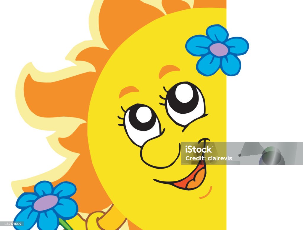 Lurking Sun with flower Lurking Sun with flower - vector illustration. Abstract stock vector