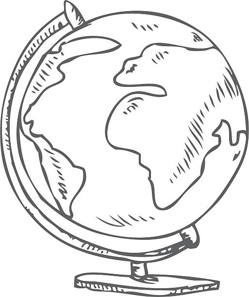 ilustraciones, imágenes clip art, dibujos animados e iconos de stock de globe garabato - posing earth planet map