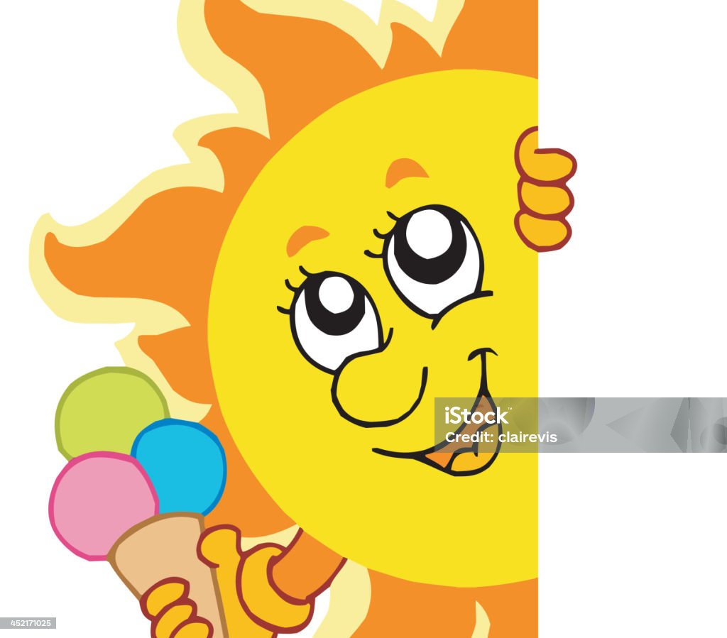 Lurking Sun with icecream Lurking Sun with icecream - vector illustration. Abstract stock vector