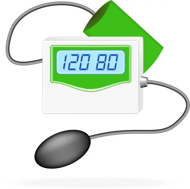 Vector illustration of Digital Blood Pressure Monitor. Vector Illustration