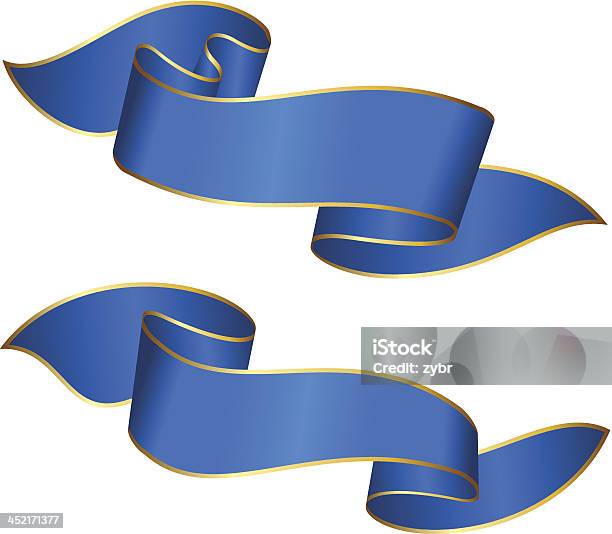 Blue Dashed Ribbon Blue Ribbons Stock Illustration - Download Image Now - Blank, Blue ...