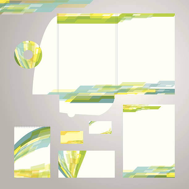 Lively Corporate Identity Vector Set of corporate identity templates - blank, card, cd, note-paper, envelope, folder EPS10 free report cover templates backgrounds stock illustrations