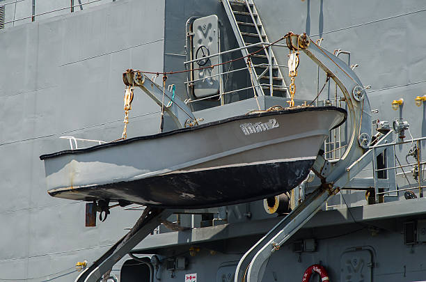 istock Lifeboat on warship in thailand 452171883