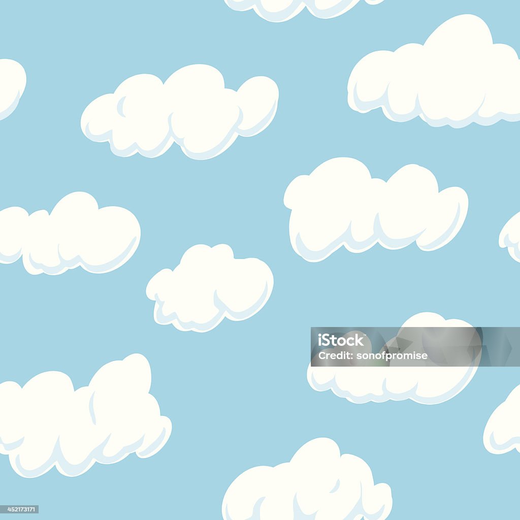 Cloud sfondo (pattern senza bordi su tutti e 4 i lati) - arte vettoriale royalty-free di Carta da parati
