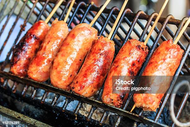 Grilled Sausage Stock Photo - Download Image Now - Appetizer, Asia, Asian Food