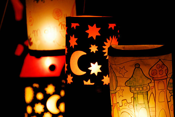 lanterns for the celebration of st. martin - 燈籠 個照片及圖片檔