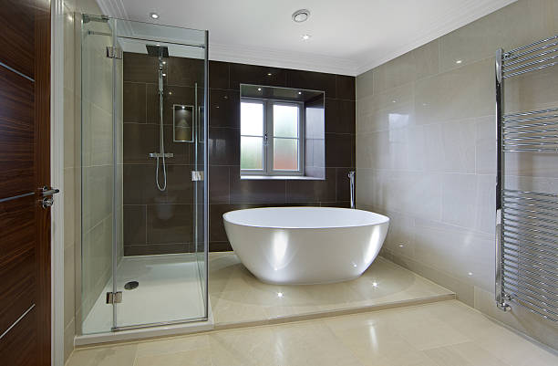 istock lovely bathroom with shower 452179057