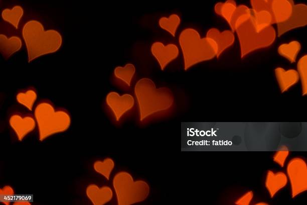 Defocused Lights Stock Photo - Download Image Now - Black Background, Heart Shape, Horizontal