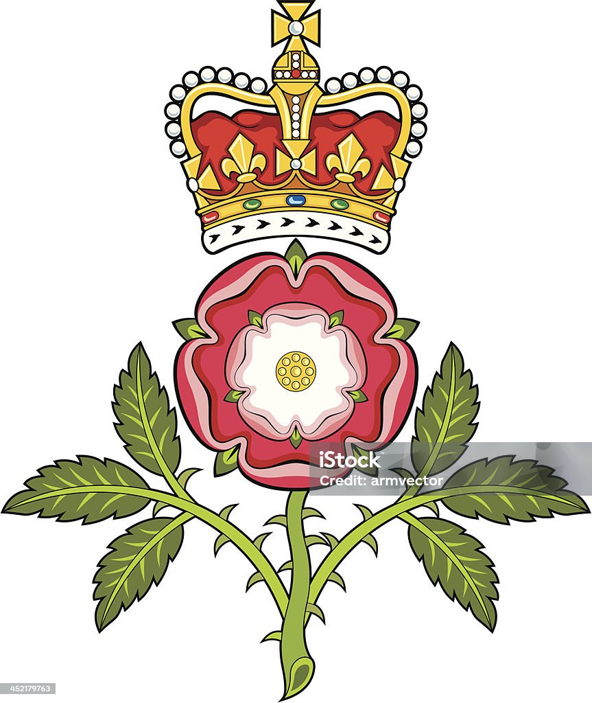 Emblema real de England.Heraldic Tudor s.Edward rosa e a coroa do pão - Royalty-free Brasão arte vetorial