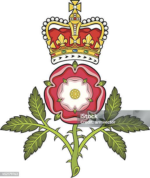 Emblema Real De Englandheraldic Tudor Sedward Rosa E A Coroa Do Pão - Arte vetorial de stock e mais imagens de Brasão