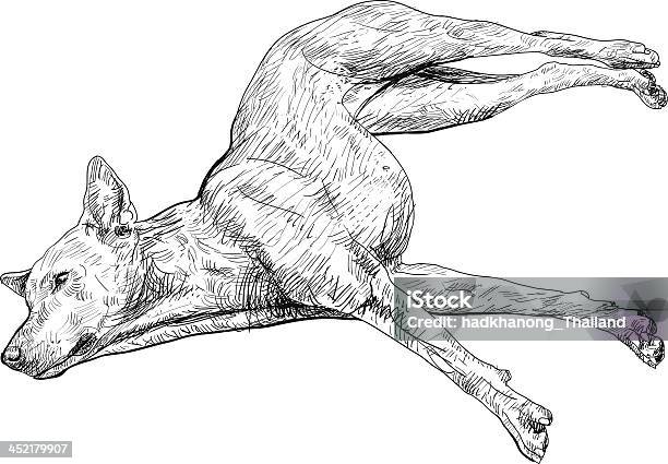 Dog Lie With Legs Spread Out Stock Illustration - Download Image Now - Animal, Animal Body Part, Animal Ear