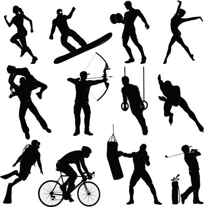 Set of Detailed Sport Silhouettes.