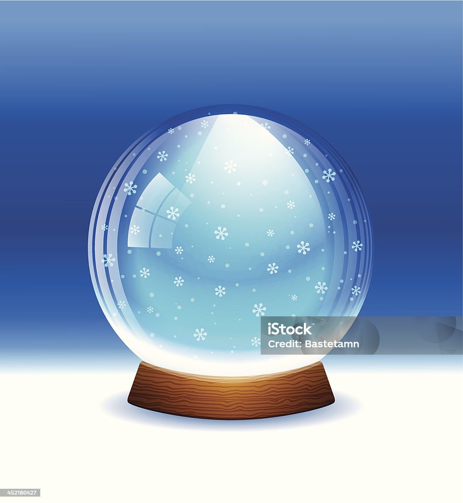 Vector snow globe A vector illustration of a transparent snow globe (crystal sphere) with snowflakes. Includes transparent objects  and opacity masks. Layered. EPS 10. Snow Globe stock vector
