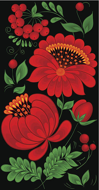 illustrations, cliparts, dessins animés et icônes de arrière-plans de fleurs, motif floral - floral pattern vector illustration and painting computer graphic