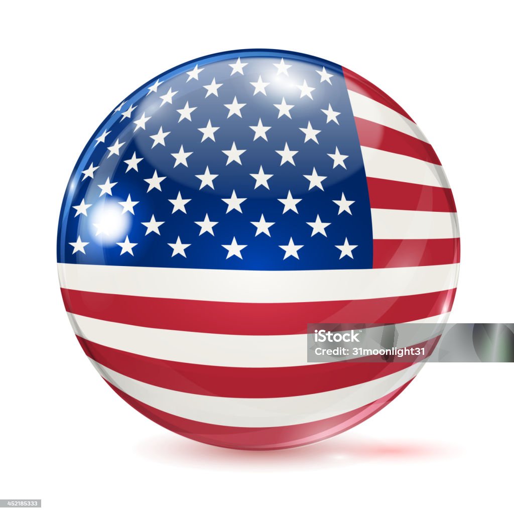 Drapeau américain en forme de balle - clipart vectoriel de Drapeau libre de droits