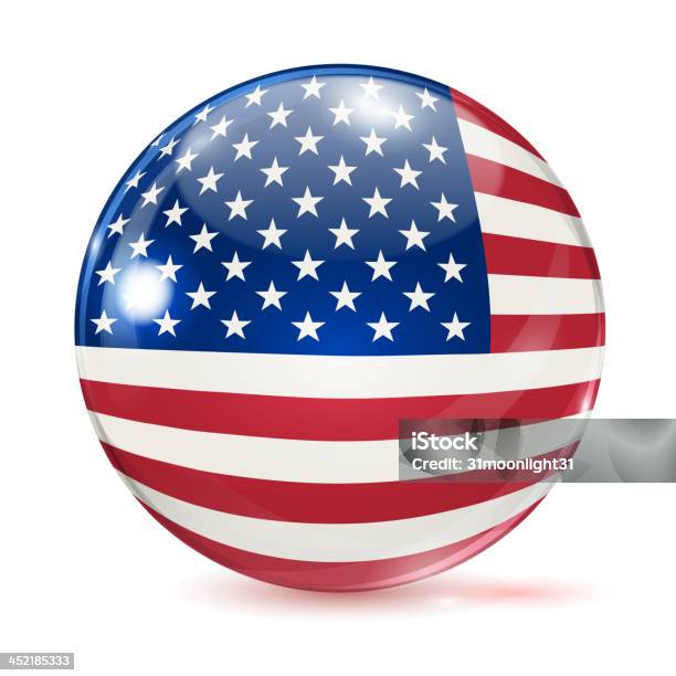 Drapeau Américain En Forme De Balle Vecteurs libres de droits et plus d'images vectorielles de Drapeau - Drapeau, Abstrait, Drapeau américain