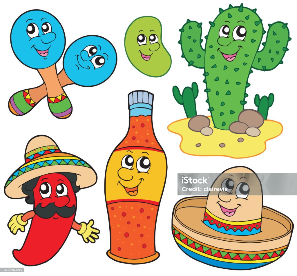 Mexican Cartoon Collection Stock Illustration - Download Image Now - Art,  Art And Craft, Bean - iStock