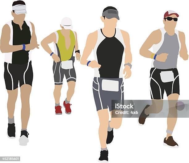 Sportowców Działa - Stockowe grafiki wektorowe i więcej obrazów Biegać - Biegać, Widok od przodu, But sportowy