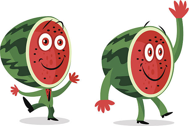 wassermelone - cartoon watermelon stock-grafiken, -clipart, -cartoons und -symbole