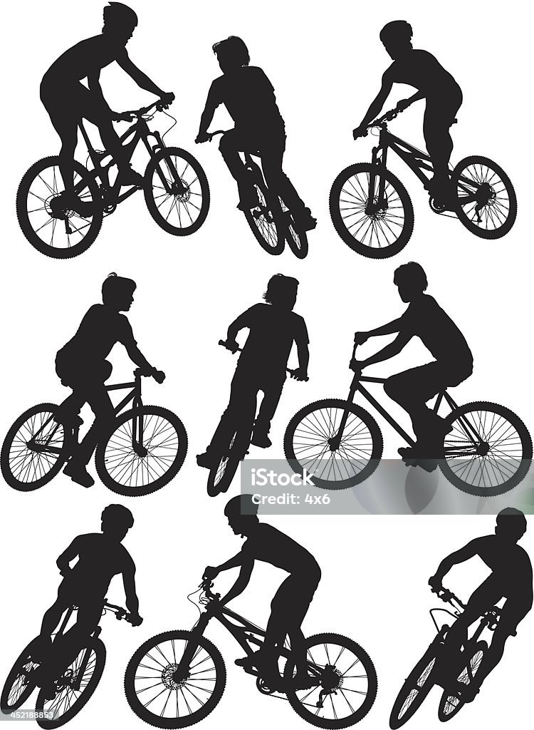 Mann Radfahren - Lizenzfrei Mountainbike Vektorgrafik