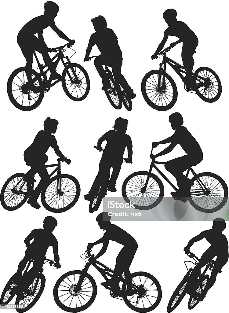 Hombre de ciclismo - arte vectorial de Mountain Bike libre de derechos