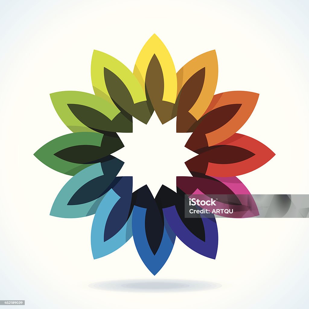 Flor Roda de Cores - Vetor de Abstrato royalty-free