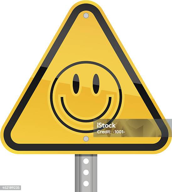 Smiley Pictogram Triangle Davertissement De Route Jaune Sur Fond Blanc Vecteurs libres de droits et plus d'images vectorielles de Acier