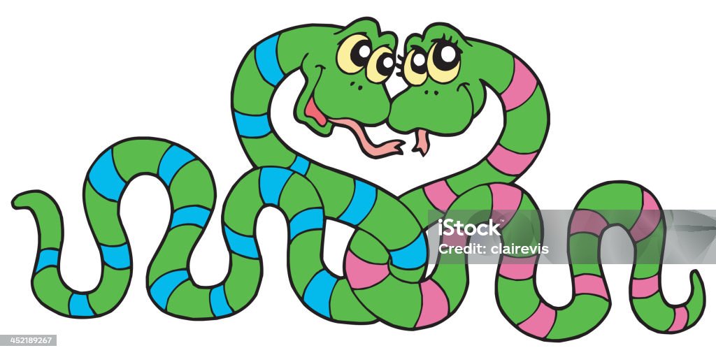 snakes en amor par de - arte vectorial de Abstracto libre de derechos