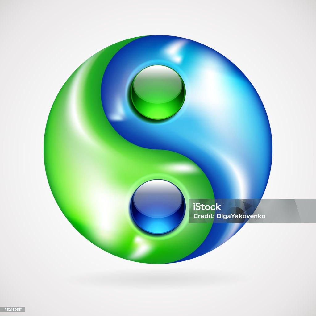 yin-yang-Elemento de diseño redondo - arte vectorial de Agua libre de derechos