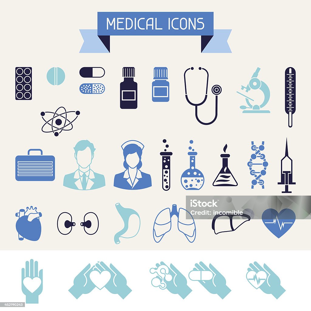 Medizin und Gesundheitswesen icons set. - Lizenzfrei Arzt Vektorgrafik