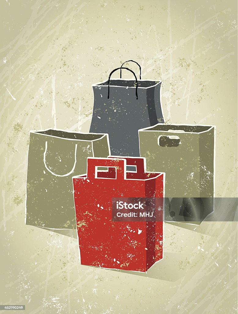 Satz von leeren Shopping Taschen - Lizenzfrei Illustration Vektorgrafik