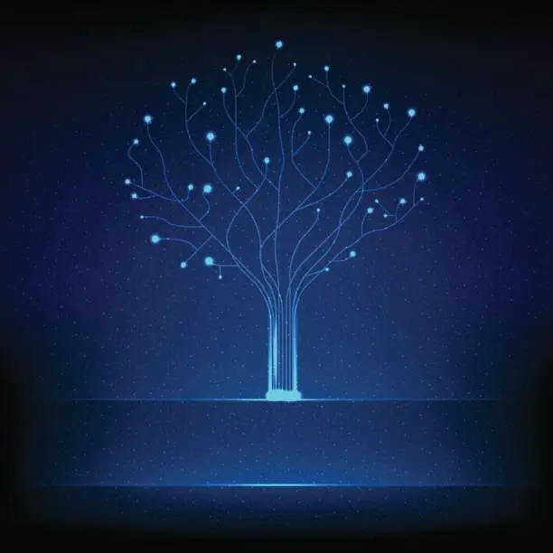 Vector illustration of Fibre optical tree