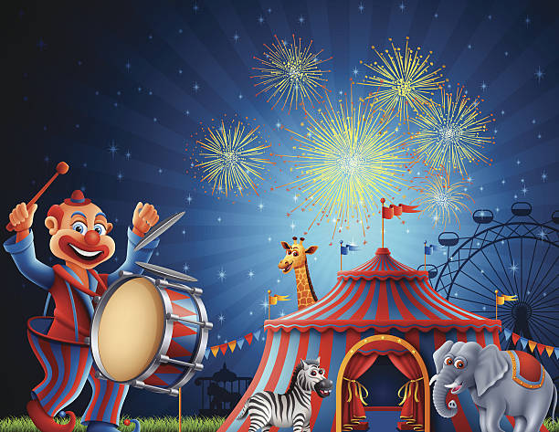 ilustrações de stock, clip art, desenhos animados e ícones de circo - entertainment clown child circus