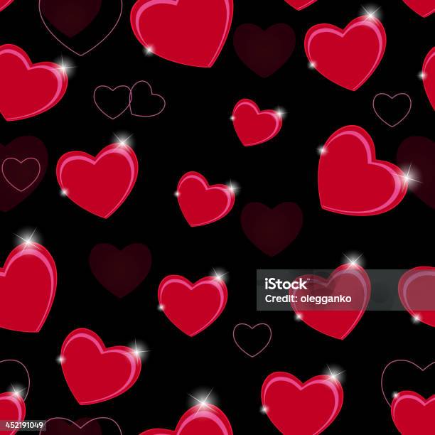 Szczęśliwy Walentynkowy Dzień Bezszwowe Wzór Tła Z Serca Ilustracja Wektorowa - Stockowe grafiki wektorowe i więcej obrazów Bez ludzi