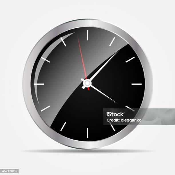 Часы Icon Векторная Иллюстрация — стоковая векторная графика и другие изображения на тему Без людей - Без людей, Белый, Белый фон