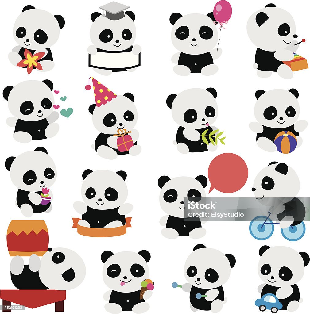 happy panda clip art • Vector file. It can be scaled to any sizes without losing resolution. Panda - Animal stock vector