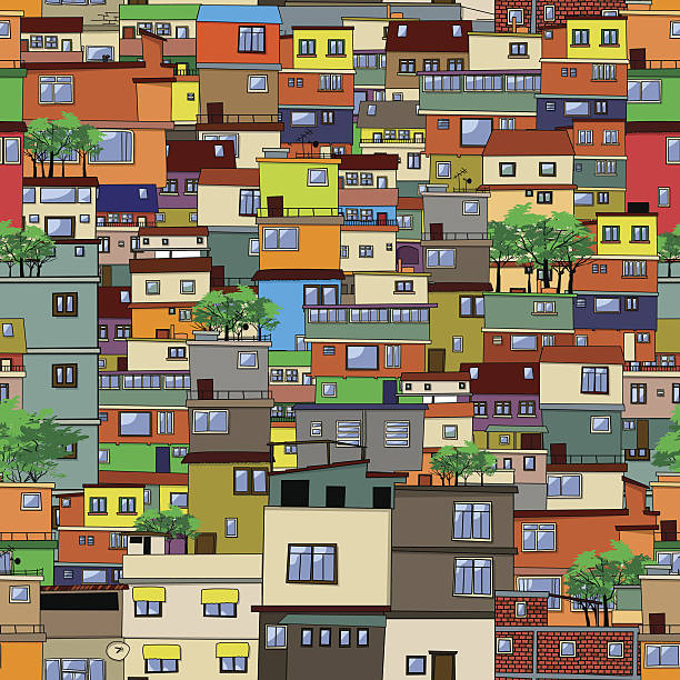 ilustrações, clipart, desenhos animados e ícones de cartoon cidade - favela