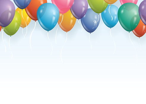 Vector illustration of a seamless balloon party border. Place image side by side for an endless pattern.