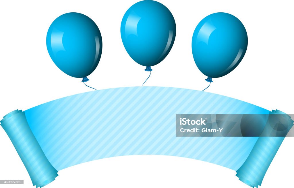 Bleu Parchemin et ballons - clipart vectoriel de Amour libre de droits