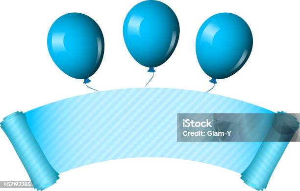 Bleu Parchemin Et Ballons Vecteurs libres de droits et plus d'images vectorielles de Amour - Amour, Anniversaire, Anniversaire d'un évènement