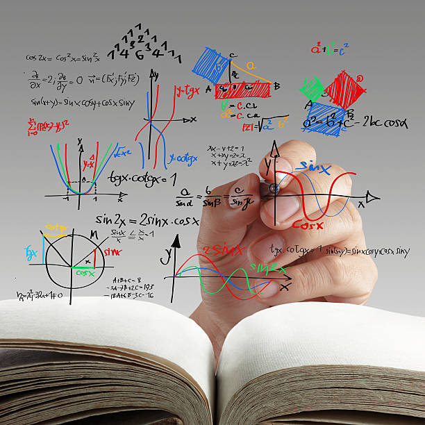 maths and science formula on whiteboard male teacher writing various high school maths and science formula on whiteboard trigonometry stock pictures, royalty-free photos & images