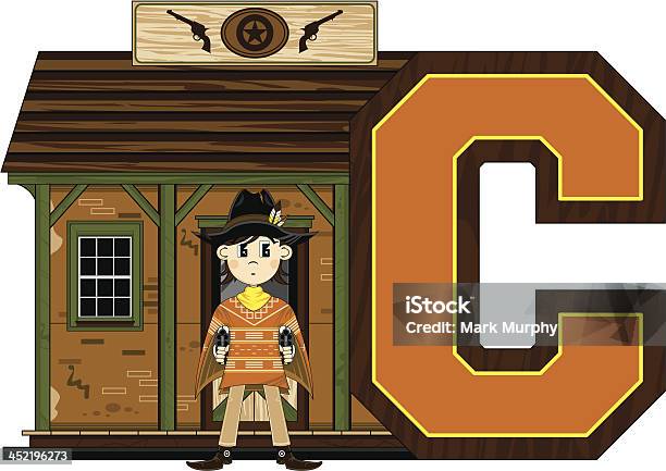 Cowboy Sur Jailhouse Apprentissage Lettre C Vecteurs libres de droits et plus d'images vectorielles de Apprentissage - Apprentissage, Arme à feu, Armement