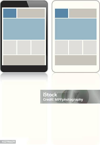 Современный Ответ Grid Небольшой Планшет Вектор — стоковая векторная графика и другие изображения на тему Адаптивный веб-дизайн - Адаптивный веб-дизайн, Без людей, Белый