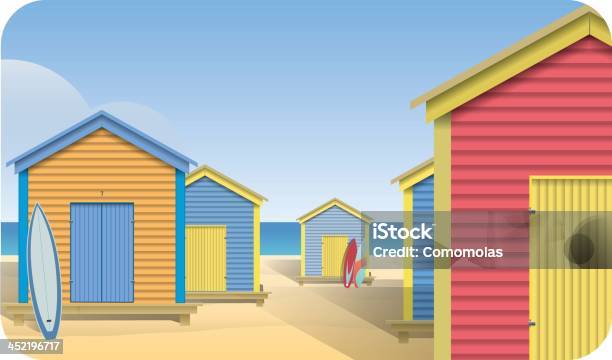 Summer Beach Huts Stock Illustration - Download Image Now - Beach Hut, Wood - Material, Beach