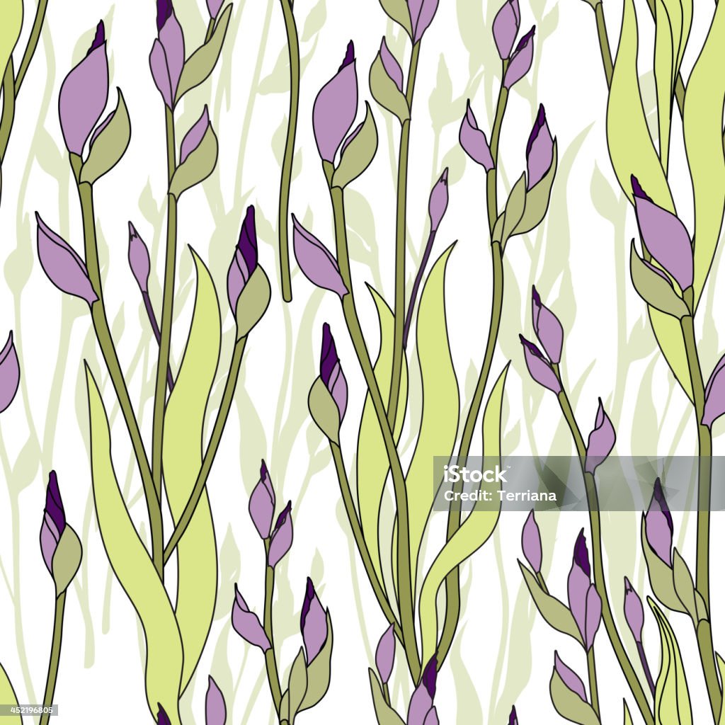 Sans couture papier peint fleurs Bouton de fleur iris - clipart vectoriel de Affectueux libre de droits