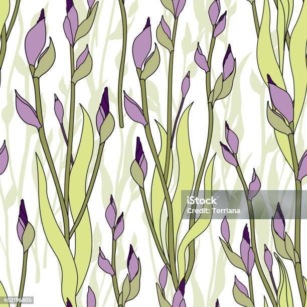 Sans Couture Papier Peint Fleurs Bouton De Fleur Iris Vecteurs libres de droits et plus d'images vectorielles de Affectueux