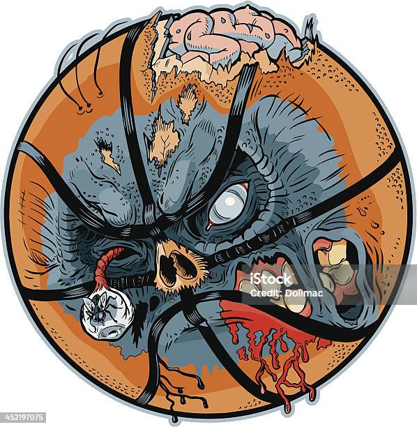 Zombie Basketball Vector Cartoon Stock Illustration - Download Image Now - Basketball - Ball, Basketball - Sport, Terrified